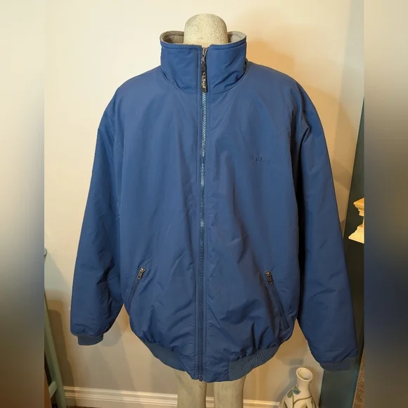 LL Bean Warm Up Jacket Fleece Lined, Water & Wind Resistant. XXL Tall - Picture 3 of 17